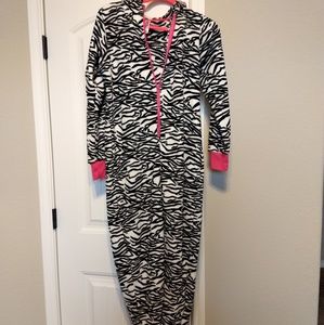 Artic Trail Zebra Print Onesie Pajamas FINAL PRICE